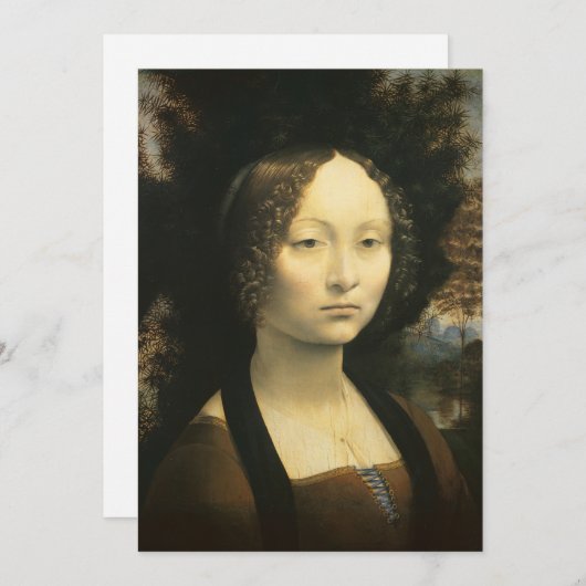 Leonardo da Vincis Portrait von Ginevra Benci Einladung (Vorne/Hinten)