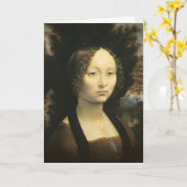 Leonardo da Vincis Portrait von Ginevra Benci Karte (Gelbe Blume)