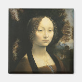 Leonardo da Vincis Portrait von Ginevra Benci Magnet (Vorne)