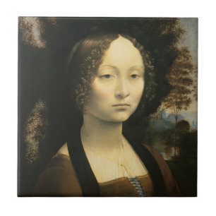 Leonardo da Vincis Porträt der Ginevra Benci Fliese