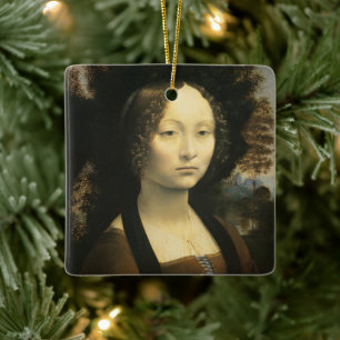 Leonardo da Vincis Porträt der Ginevra Benci Keramikornament
