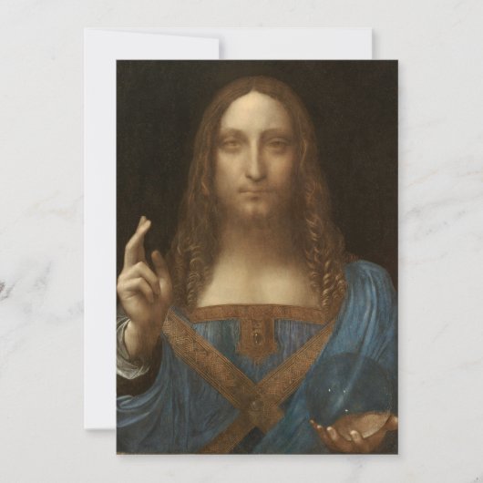 Leonardo da Vincis Salvator Mundi (Jesus Christus) Einladung (Vorderseite)