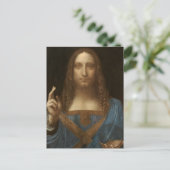 Leonardo da Vincis Salvator Mundi (Jesus Christus) Postkarte (Stehend Vorderseite)