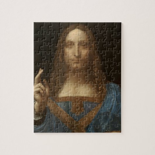 Leonardo da Vincis Salvator Mundi (Jesus Christus) Puzzle (Vertikal)