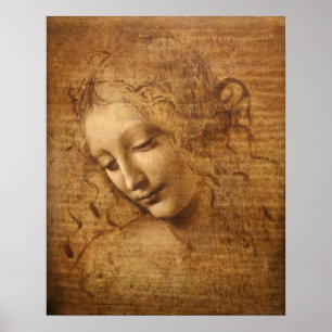 Leonardo da Vincis Scapigliata, Kopf einer Frau Poster