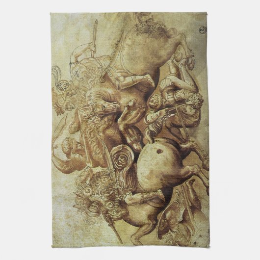 Leonardo da Vincis Schlacht von Anghiari Geschirrtuch (Vertikal)