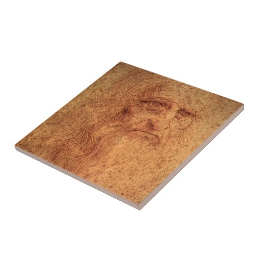 Leonardo da Vincis Selbstportrait, Renaissance Art Fliese (Seite)