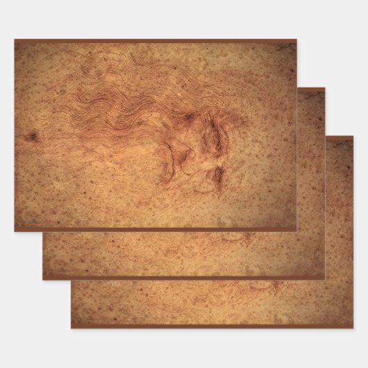 Leonardo da Vincis Selbstportrait, Renaissance Art Geschenkpapier Set (Set)