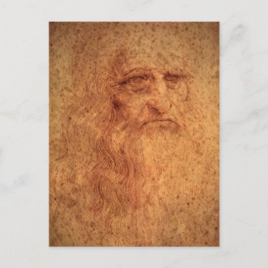 Leonardo da Vincis Selbstportrait, Renaissance Art Postkarte (Vorderseite)