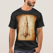 Leonardo da Vincis Single Rocket Design T-Shirt (Vorderseite)