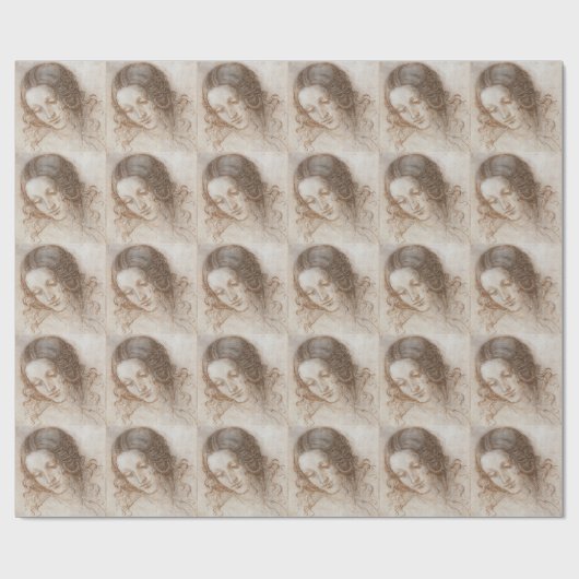 Leonardo da Vincis Studie des Leiters von Leda Geschenkpapier (Flach)