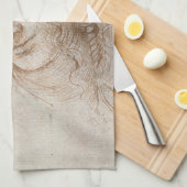 Leonardo da Vincis Studie des Leiters von Leda Geschirrtuch (Viertel Falte)