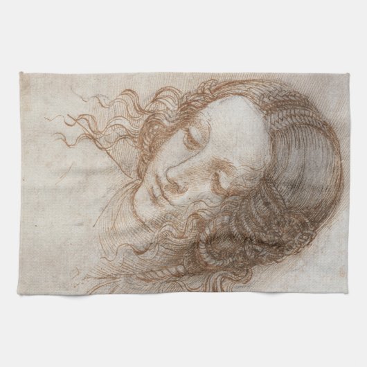 Leonardo da Vincis Studie des Leiters von Leda Geschirrtuch (Horizontal)