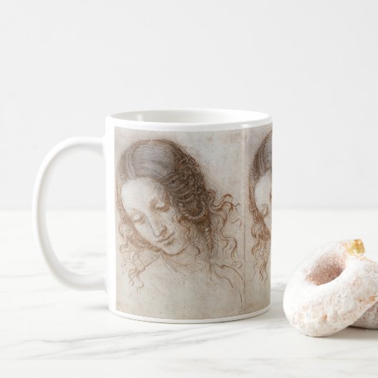 Leonardo da Vincis Studie des Leiters von Leda Kaffeetasse (Mit Donut)