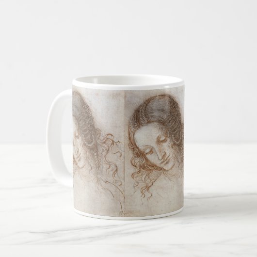 Leonardo da Vincis Studie des Leiters von Leda Kaffeetasse (Vorderseite Links)