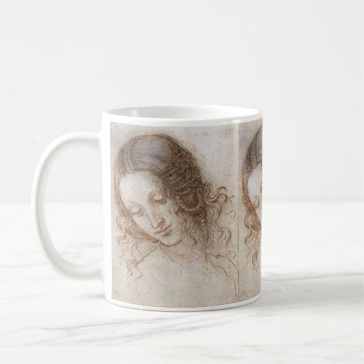 Leonardo da Vincis Studie des Leiters von Leda Kaffeetasse (Links)