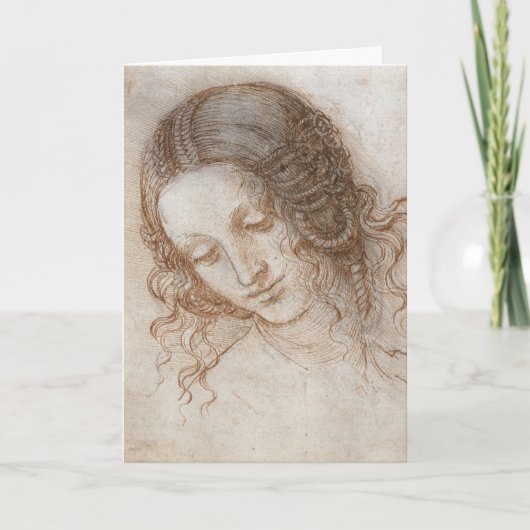 Leonardo da Vincis Studie des Leiters von Leda Karte (Vorderseite)