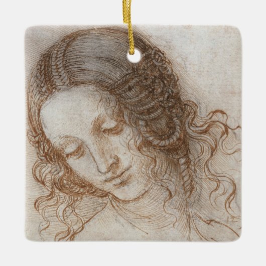 Leonardo da Vincis Studie des Leiters von Leda Keramikornament (Vorderseite)
