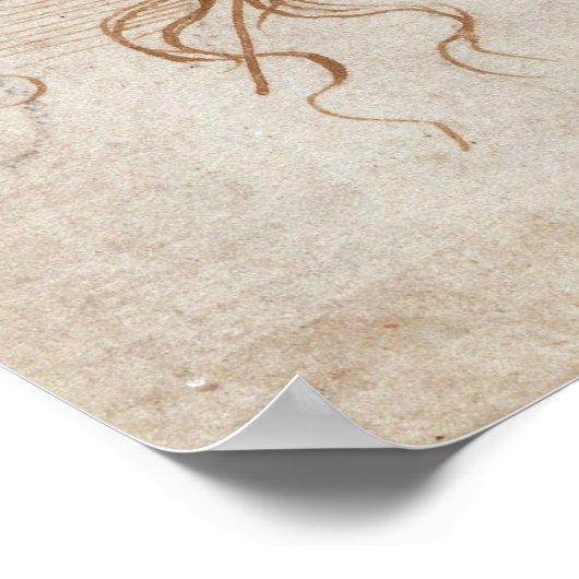 Leonardo da Vincis Studie des Leiters von Leda Poster (Ecke)