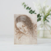 Leonardo da Vincis Studie des Leiters von Leda Postkarte (Stehend Vorderseite)