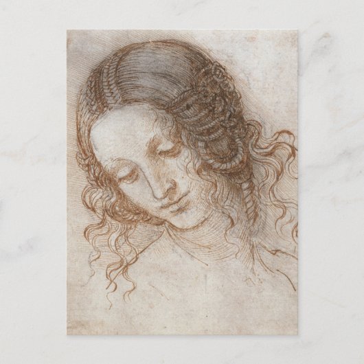Leonardo da Vincis Studie des Leiters von Leda Postkarte (Vorderseite)