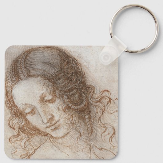 Leonardo da Vincis Studie des Leiters von Leda Schlüsselanhänger (Rückseite)