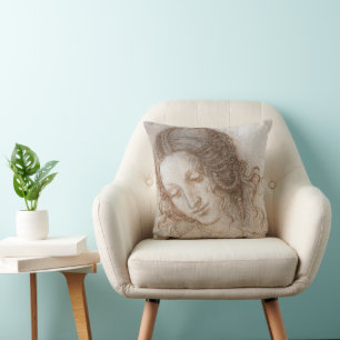 Leonardo da Vincis Studie zum Kopf der Leda Kissen