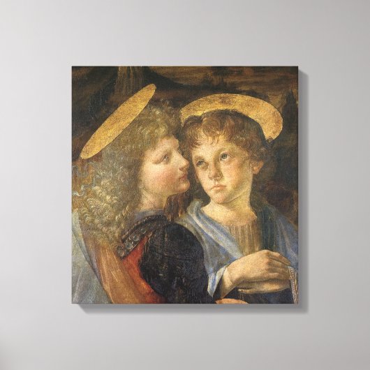 Leonardo da Vincis Taufe Christi Angels Leinwanddruck (Vorderseite)