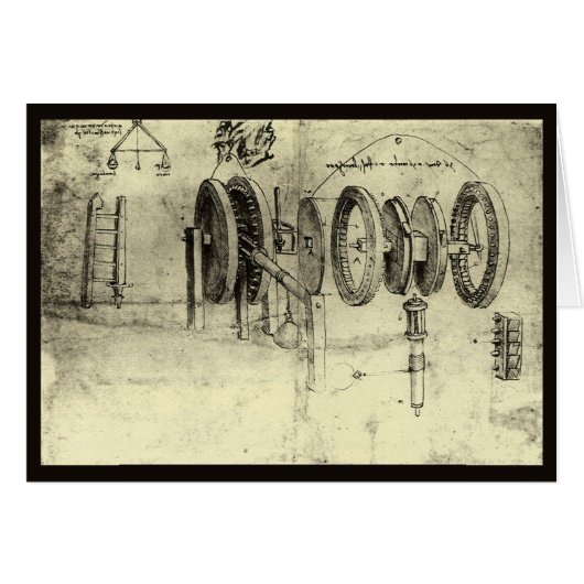 Leonardo da Vincis technische Skizze eines Rades (Vorderseite (Horizontal))