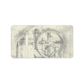 Leonardo da Vincis Treadmill Powered Crossbow Adressaufkleber (Vorne)