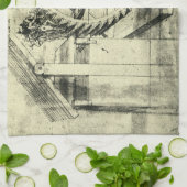 Leonardo da Vincis Treadmill Powered Crossbow Geschirrtuch (Gefaltet)