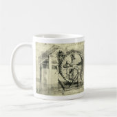 Leonardo da Vincis Treadmill Powered Crossbow Kaffeetasse (Links)