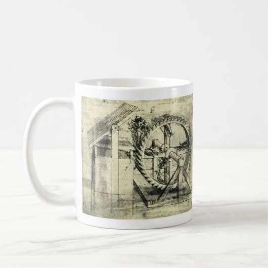 Leonardo da Vincis Treadmill Powered Crossbow Kaffeetasse (Links)