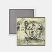 Leonardo da Vincis Treadmill Powered Crossbow Magnet (Vorderseite/Rückseite)