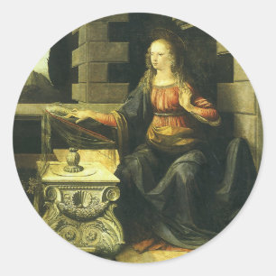 Leonardo da Vincis Verkündigung des Herrn Runder Aufkleber
