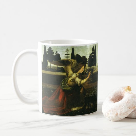 Leonardo da Vincis Verkündung des Herrn Kaffeetasse (Mit Donut)