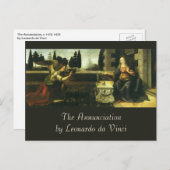 Leonardo da Vincis Verkündung des Herrn Postkarte (Vorne/Hinten)