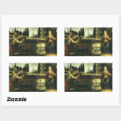 Leonardo da Vincis Verkündung des Herrn Rechteckiger Aufkleber (Blatt)