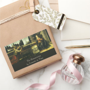 Leonardo da Vincis Verkündung des Herrn Rechteckiger Aufkleber