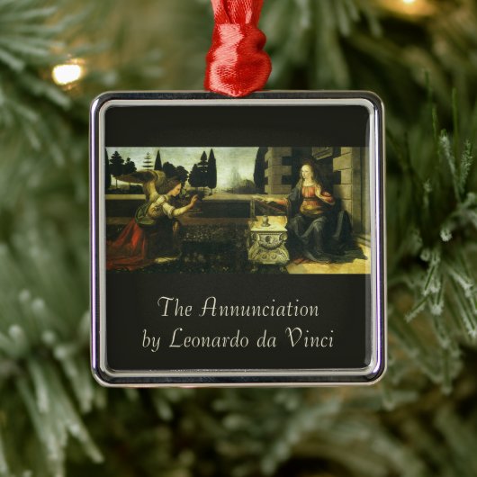 Leonardo da Vincis Verkündung des Herrn Silbernes Ornament (Baum)