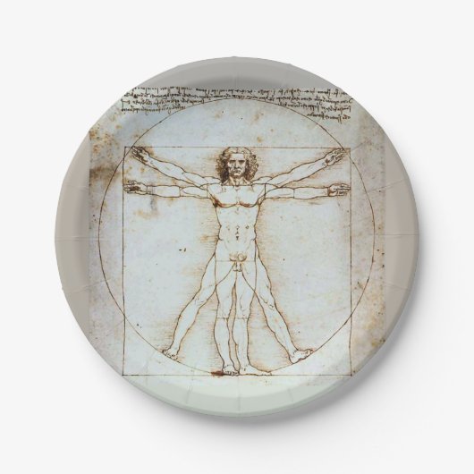 Leonardo da Vinci's Vitruvian Man Paper Plate Pappteller (Vorderseite)