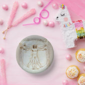 Leonardo da Vinci's Vitruvian Man Paper Plate Pappteller (Party)