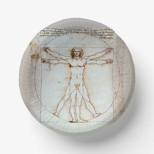 Leonardo da Vinci's Vitruvian Man Paper Plate Pappteller (Vorderseite)