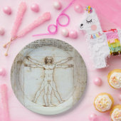 Leonardo da Vinci's Vitruvian Man Paper Plate Pappteller (Party)