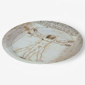 Leonardo da Vinci's Vitruvian Man Paper Plate Pappteller (Schrägansicht)