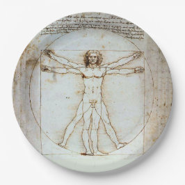 Leonardo da Vinci's Vitruvian Man Paper Plate Pappteller