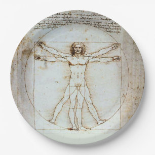 Leonardo da Vinci's Vitruvian Man Paper Plate Pappteller