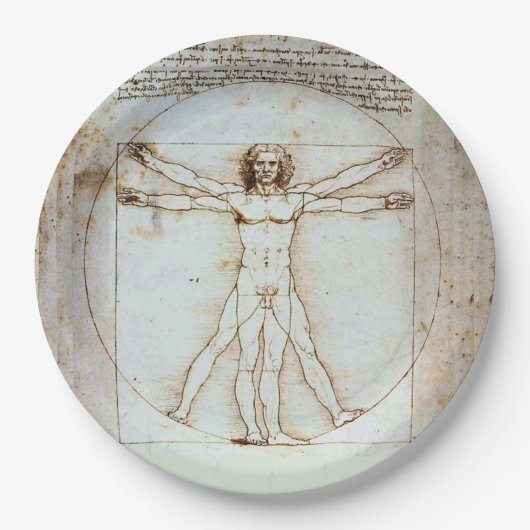 Leonardo da Vinci's Vitruvian Man Paper Plate Pappteller (Vorderseite)