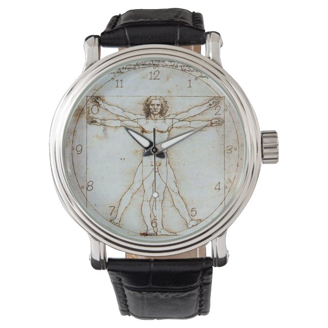 Leonardo da Vincis Vitruvian Man Watch Armbanduhr (Vorderseite)