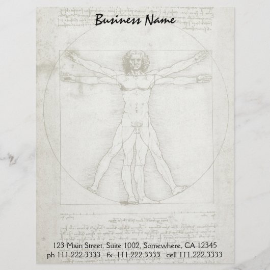 Leonardo da Vincis Vitruvianischer Mann Briefbogen (Vorderseite)